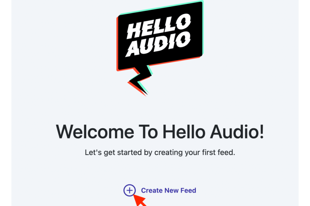 Creating a new feed in hello audio.
