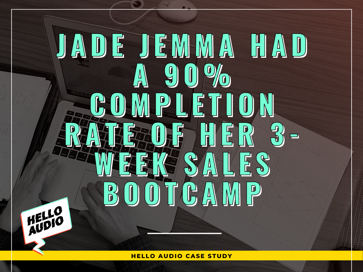 Jade Jemma Had a 90% Completion Rate of Her 3-Week Sales Bootcamp