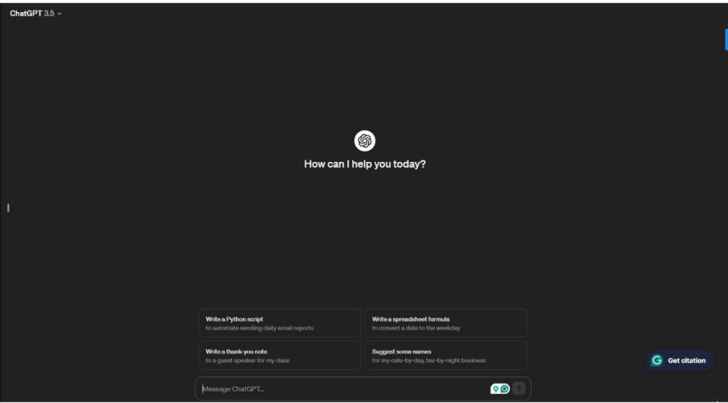ChatGPT Homepage