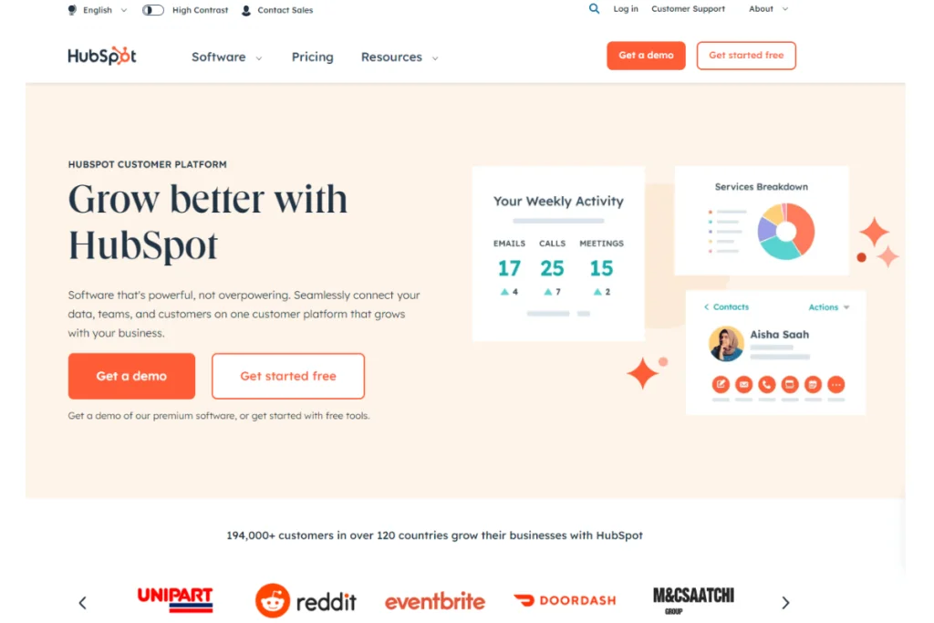 Hubspot Homepage