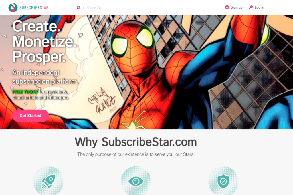 SubscribeStar.com Homepage