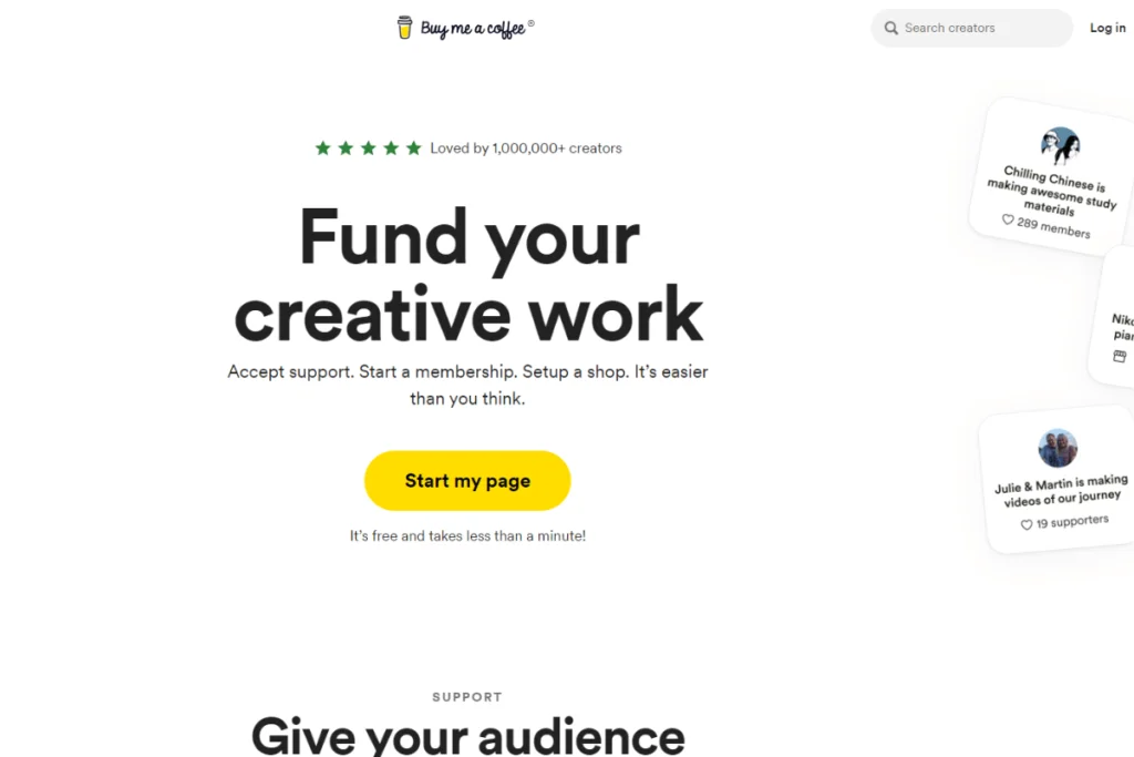 Buy Me a Coffee Homepage