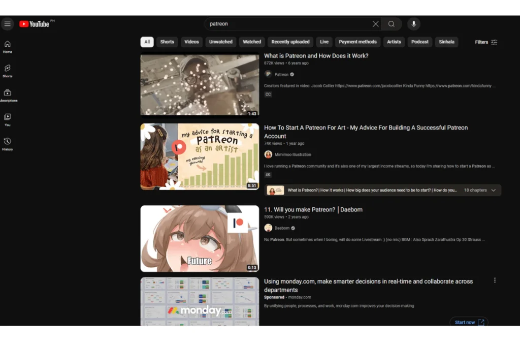 Youtube Homepage
