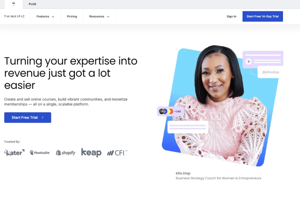 Thinkific Homepage