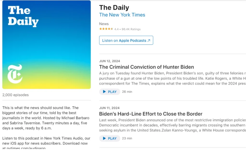 The Daily podcast on iTunes.