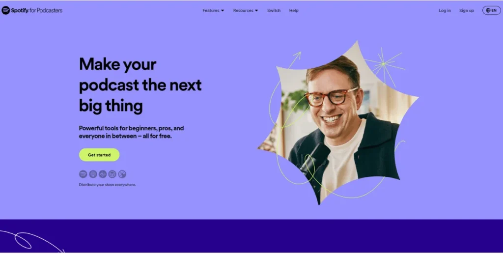 Spotify For Podcasters Homepage