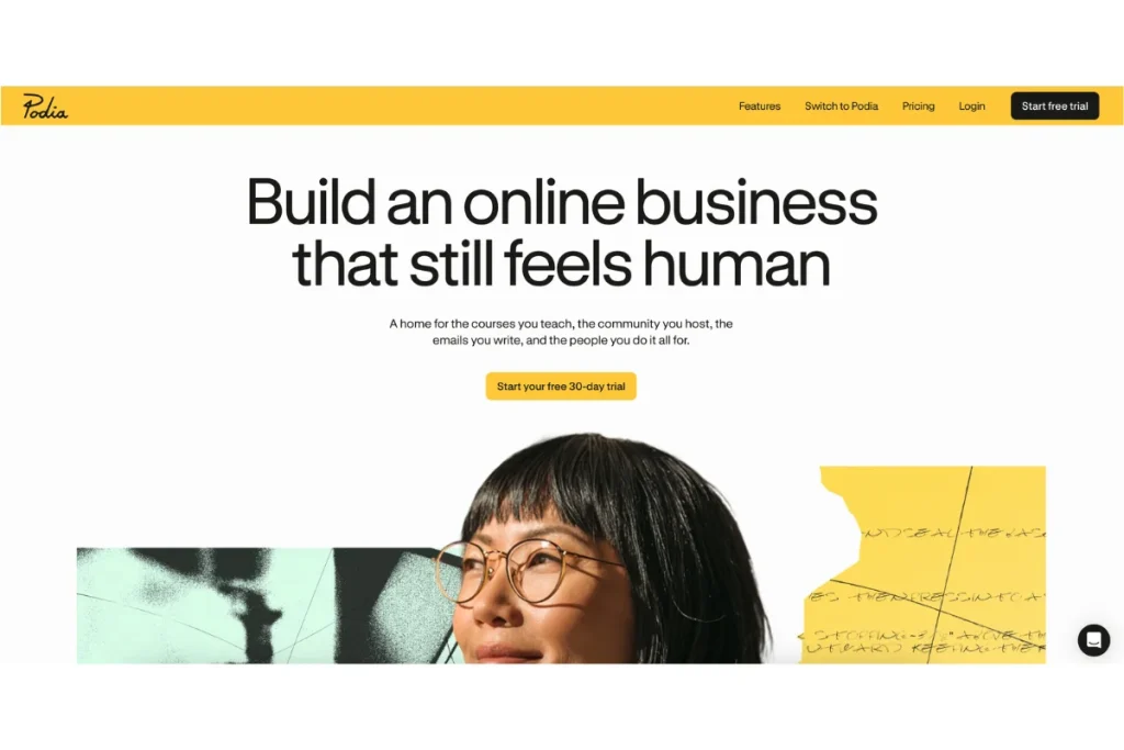 Podia Homepage