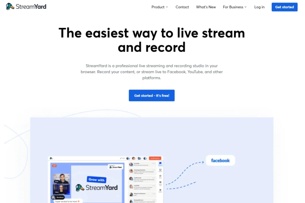 StreamYard Homepage