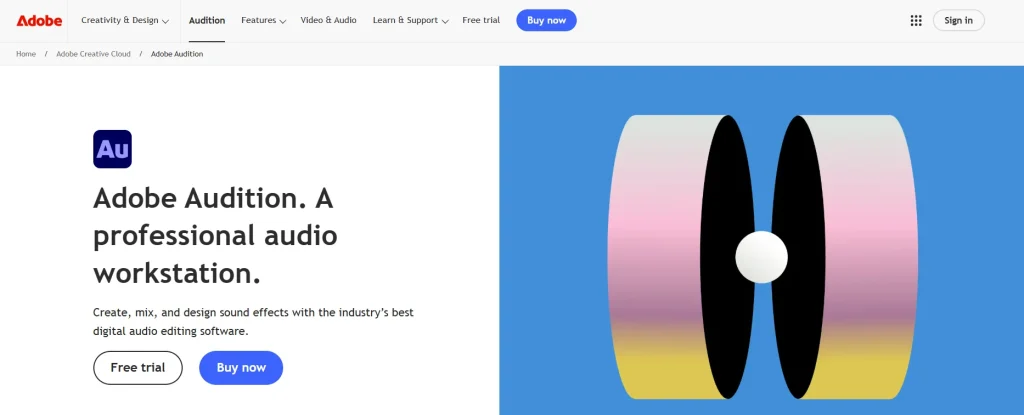 Adobe Audition Homepage