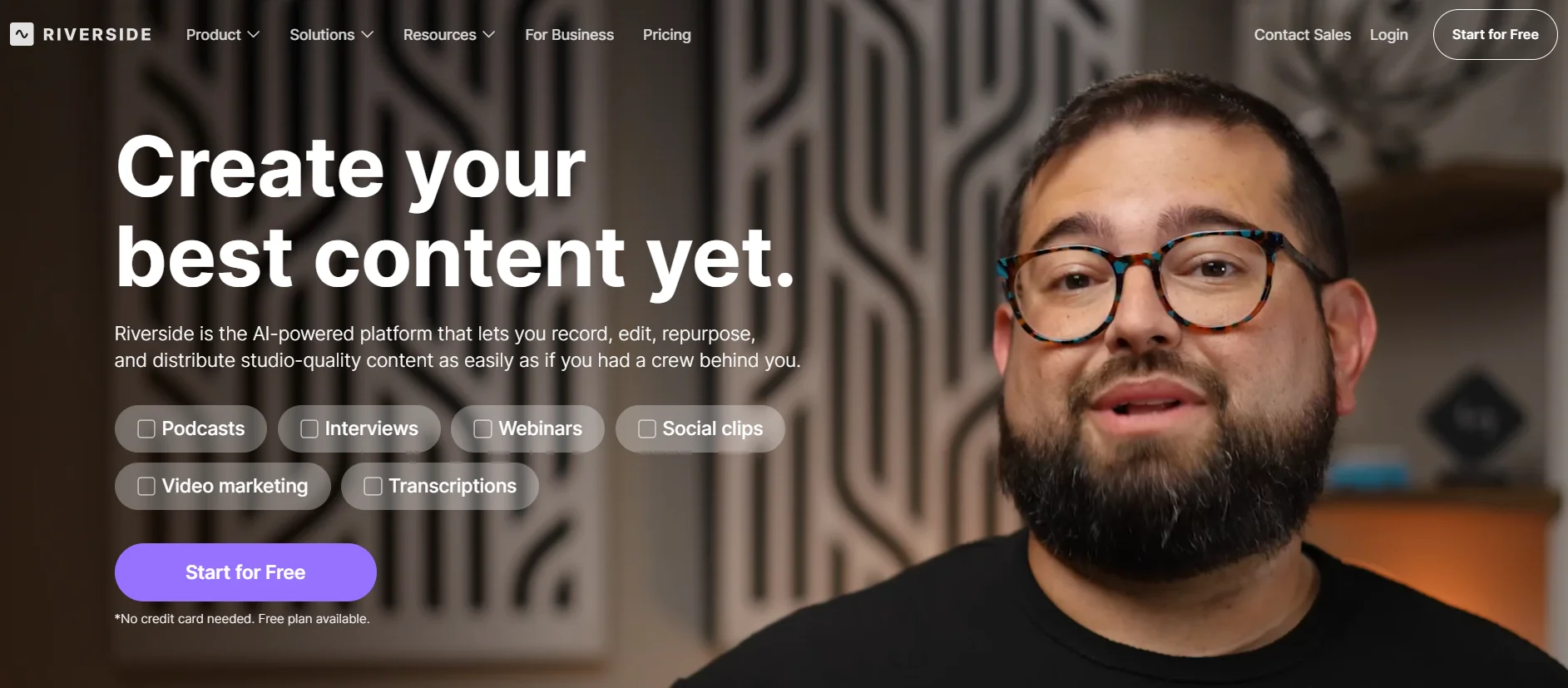 Riverside.fm homepage