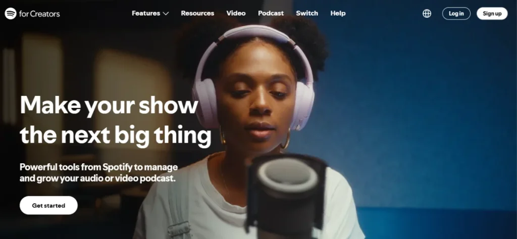 Spotify for Creators Homepage
